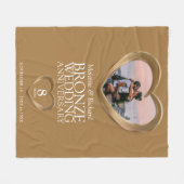 8e brons bruiloft foto hart fleece deken (Voorkant (Horizontaal))