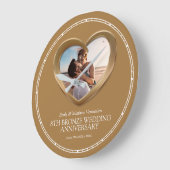 8e brons bruiloft foto hart grote klok (Hoek)