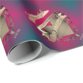 8e Bronze Wedding Jubileum Heart Emblem Cadeaupapier (Rol Hoek)