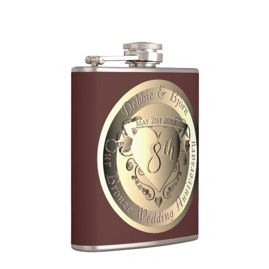 8e 'Bronze Wedding Jubileum Medallion' Heupfles (Rechts)