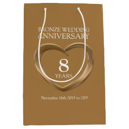 8e bronzen trouwdag foto geschenkzak medium cadeauzakje