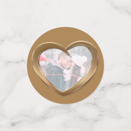 8e bronzen trouwdag hart en foto confetti (Kleine voorkant)