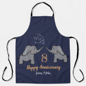 8e bronzen trouwdag Leuke olifant schort (Voorkant)