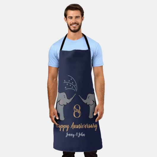 8e bronzen trouwdag Leuke olifant schort (Gedragen)
