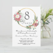 8e Bronzen Trouwen Jubileum Rozen Goud Lijst Kaart (Staand voorkant)