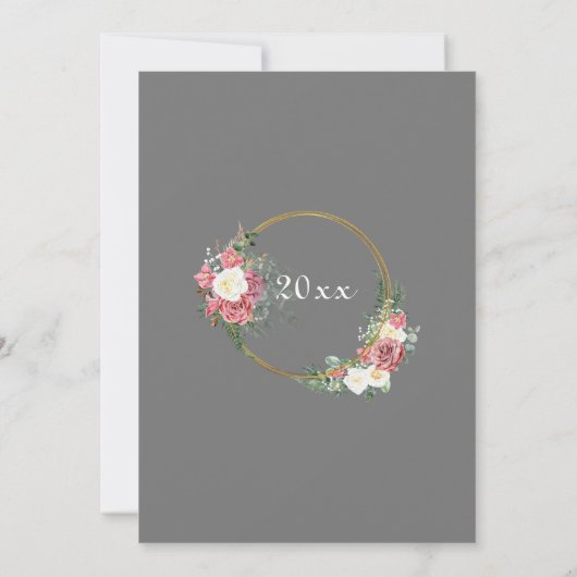 8e Bronzen Trouwen Jubileum Rozen Goud Lijst Kaart (Achterkant)