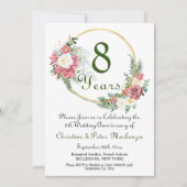 8e Bronzen Trouwen Jubileum Rozen Goud Lijst Kaart (Voorkant)