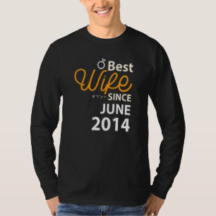 8e bruiloft Jubileum Beste vrouw sinds juni 2014 T-shirt
