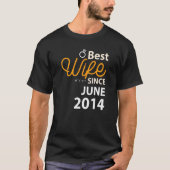 8e bruiloft Jubileum Beste vrouw sinds juni 2014 T-shirt (Voorkant)