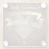 8e bruiloft Jubileum brons Glazen Onderzetter (Achterkant)