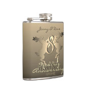 8e bruiloft Jubileum brons rendier Heupfles (Rechts)