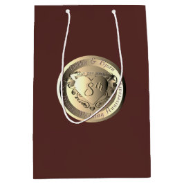 8e bruiloft Jubileum Bronzen Hart Medallion Medium Cadeauzakje