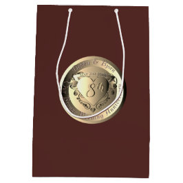 8e bruiloft Jubileum Bronzen Hart Medallion Medium Cadeauzakje