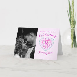 8e bruiloft Jubileum hart tweetonige toermalijn Kaart