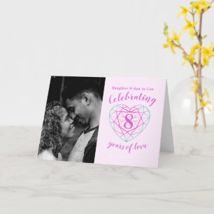 8e bruiloft Jubileum hart tweetonige toermalijn Kaart