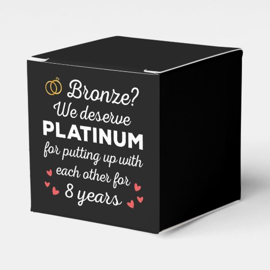 8e bruiloft Jubileum I - Bronze Funny Couple Bedankdoosjes (Voorkant Zijde)