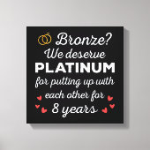8e bruiloft Jubileum I - Bronze Funny Couple Canvas Afdruk (Voorkant)