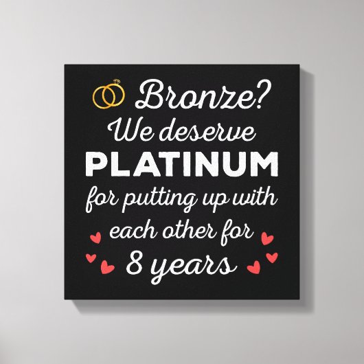 8e bruiloft Jubileum I - Bronze Funny Couple Canvas Afdruk (Voorkant)