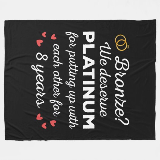 8e bruiloft Jubileum I - Bronze Funny Couple Fleece Deken (Voorkant (Horizontaal))