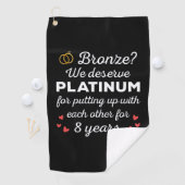 8e bruiloft Jubileum I - Bronze Funny Couple Golfhanddoek (Insitu)