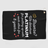 8e bruiloft Jubileum I - Bronze Funny Couple Golfhanddoek (Horizontaal)