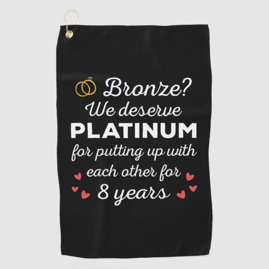 8e bruiloft Jubileum I - Bronze Funny Couple Golfhanddoek (Voorkant)