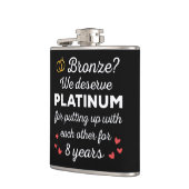 8e bruiloft Jubileum I - Bronze Funny Couple Heupfles (Links)