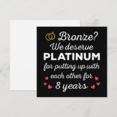 8e bruiloft Jubileum I - Bronze Funny Couple Kaart (Voorkant / Achterkant)