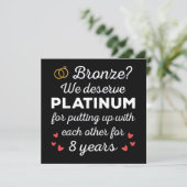 8e bruiloft Jubileum I - Bronze Funny Couple Kaart (Staand voorkant)