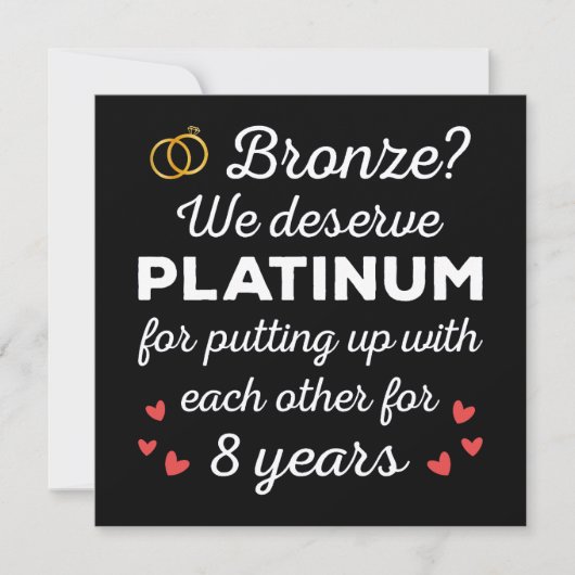 8e bruiloft Jubileum I - Bronze Funny Couple Kaart (Voorkant)