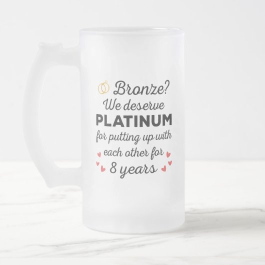 8e bruiloft Jubileum I - Bronze Funny Couple Matglas Bierpul (Links)
