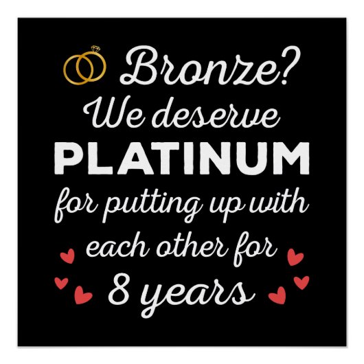 8e bruiloft Jubileum I - Bronze Funny Couple Perfect Poster (Voorkant)
