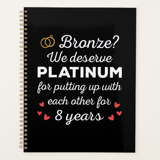 8e bruiloft Jubileum I - Bronze Funny Couple Planner (Voorkant)