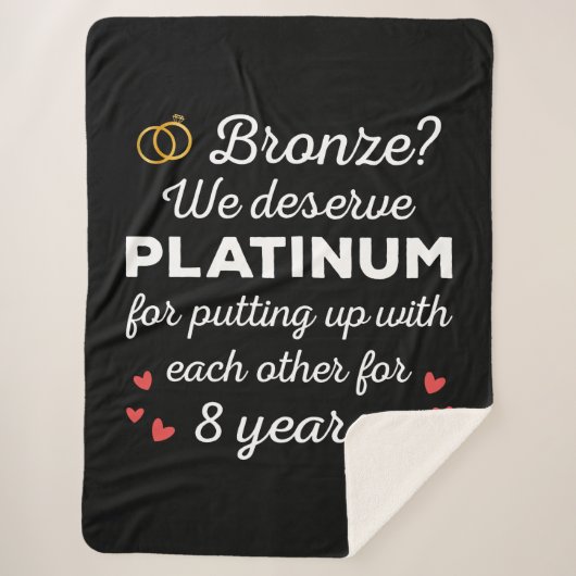 8e bruiloft Jubileum I - Bronze Funny Couple Sherpa Deken (Voorkant)