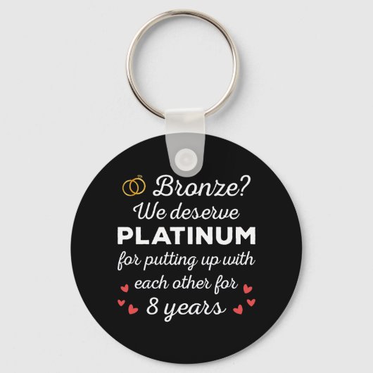 8e bruiloft Jubileum I - Bronze Funny Couple Sleutelhanger (Voorkant)