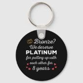 8e bruiloft Jubileum I - Bronze Funny Couple Sleutelhanger (Achterkant)