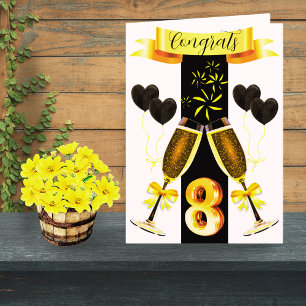 8e bruiloft Jubileum Kaart Bronze Couple Heart