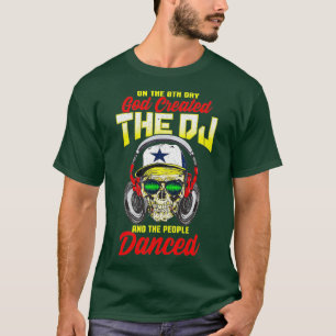 8e dag Creëer God de DJ en mensen dansten T-shirt