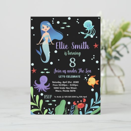 8e dag van de geboorte van de Zeemeermin Kaart (Staand voorkant)