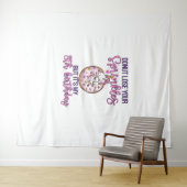 8e donut-verjaardagsfeestje eenhoorn acht jaar oud wandkleed (In Situ (horizontaal))