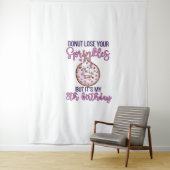 8e donut-verjaardagsfeestje eenhoorn acht jaar oud wandkleed (In situ)