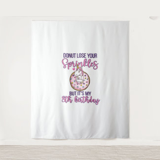 8e Donut-verjaardagsfeestje Eenhoorn Acht jaar oud Wandkleed