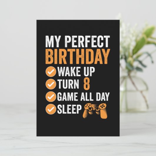 8e draai 8 mijn perfecte verjaardagsgaming kaart (Staand voorkant)