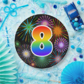 8e Evenement - Leuk, Kleurrijk, Vet, Regenboog 8 Papieren Bordje (Feest)