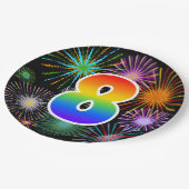 8e Evenement - Leuk, Kleurrijk, Vet, Regenboog 8 Papieren Bordje (Gekanteld)