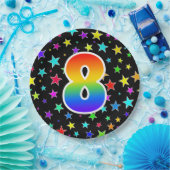 8e evenement: Vet, Fun, kleurrijke regenboog 8 Papieren Bordje (Feest)