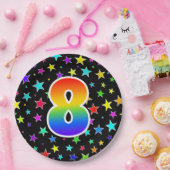 8e evenement: Vet, Fun, kleurrijke regenboog 8 Papieren Bordje (Feest)