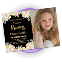 8e Floral Glitter Princess Birthday met foto