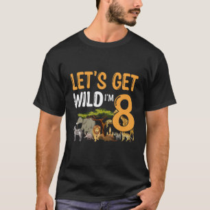 8e geboortedag dierentuin Safari Oerwoud dierlijk  T-shirt