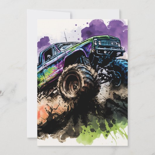 8e geboortedag monster Truck Smash Crash Boy Kinde Kaart (Achterkant)